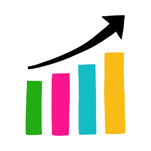 Chart graphic with arrow pointing up