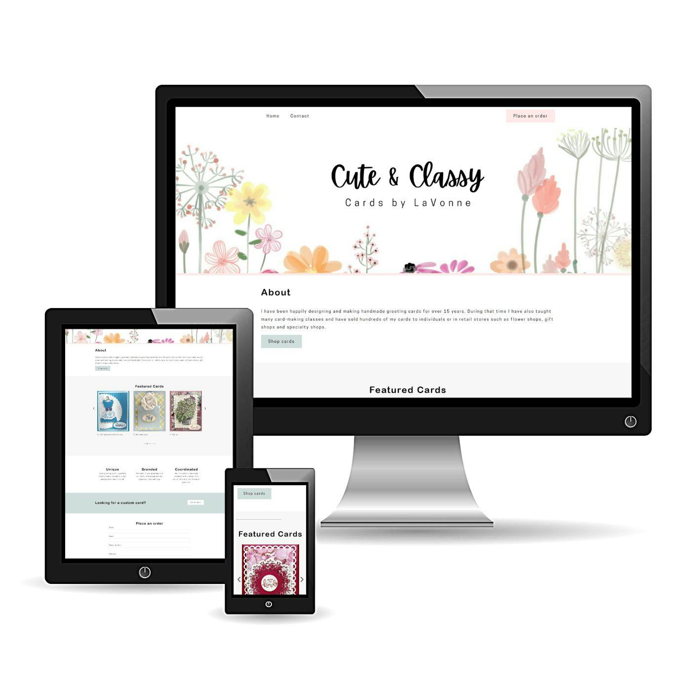 Cute and Classy website display